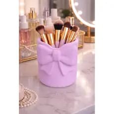 Organizador Porta Pinceis Caneta Maquiagem Treco Decorativa Laço Joias Maquiagem Penteadeira Quarto
