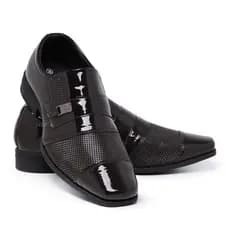 Sapato Social Masculino 834 Marrom Bico Quadrado Black Friday Conforto Casamento