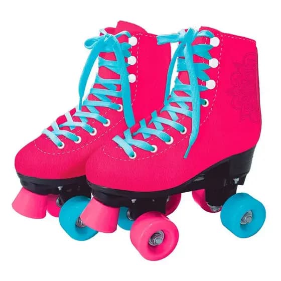 Patins 4 Rodas Fun Clássico Rosa 31-32