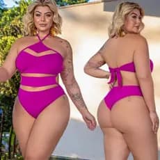 Maiô Body Com Tule Feminino Engana Mamãe Praia - Tamanho G 44/46