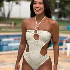 Maiô Body Feminino Engana Mamãe Com Bojo Tela em Algodão Alta Qualidade (M 38/42)