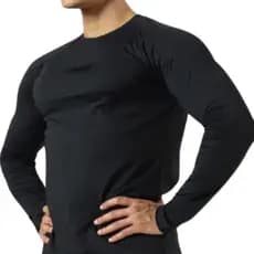 Camiseta Preta Masculino Manga Longa com Proteção UV 50+ Térmica