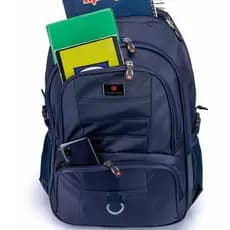 Mochila Azul Masculina Reforçada Impermeável Escolar para Trabalho Viagem