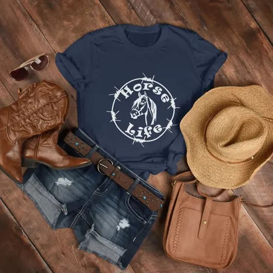 T-shirt blusinha feminina country algodao horse