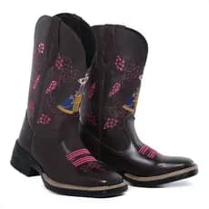 bota country texana feminina nossa senhora bordada costurada