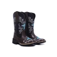 bota texana cruz azul nova bordado feminino