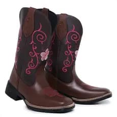 bota texana flor feminina country montaria
