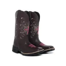 bota texana cruz rosa feminina country montaria