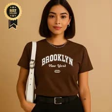 T-shirt Baby Look Blusinha Feminina Estampada Blogueira Tumbrl Cidade Brooklyn 100% Algodão Teido Fresco