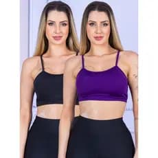 Kit 2 Top Fitness Alça tops academia feminino Fitness com bojo LLevo