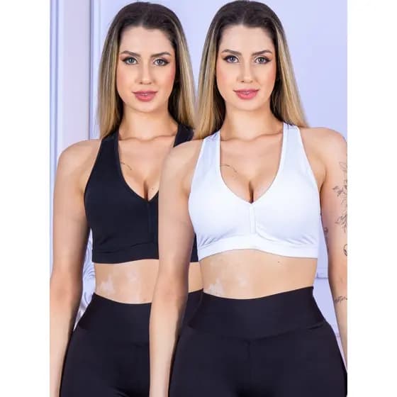 Kit 2 Top Fitness Nadador tops academia feminino Fitness com Bojo LLevo