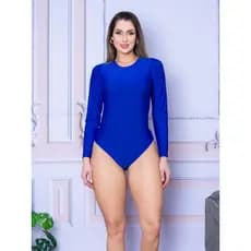 Body Manga Longa  Preto Colam Costa Fechada Bori Bore Luxo LLevo