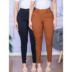 Kit 2 Calça Social Bengaline Com Cinto Lindas Pronta Entrega LLevo