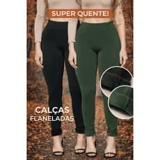 Kit 2 Calça Flanelada Legguing Termica Inverno Leg Flanela