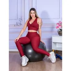 Conjunto Feminino 1 Legging + 1 Top Nad. Zero Transparência Blackout
