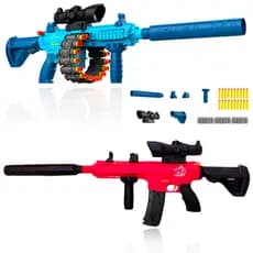 Brinquedo Lançador M16 Com Luneta Silenciador e Dardos Nerf