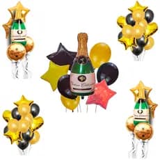 Balão Metalizado Champanhe Kit Buque Balão Metalizado Bexiga