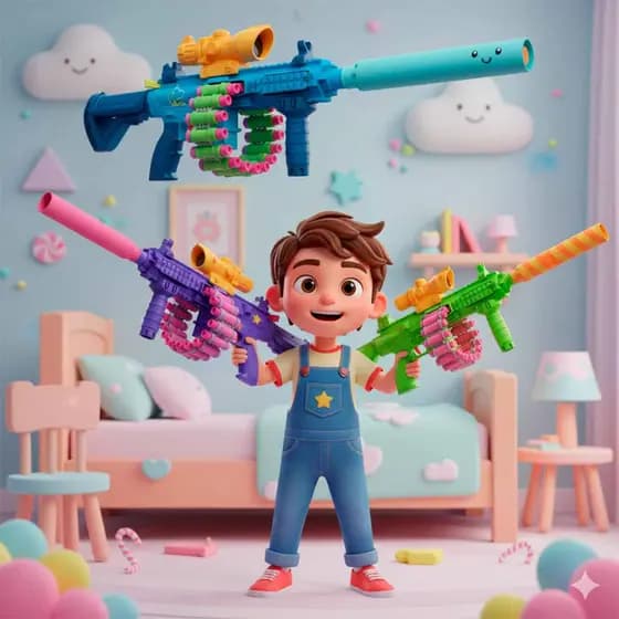 Brinquedo Infantil Lançador De Dardos Ventosa Com Luneta e Silenciador