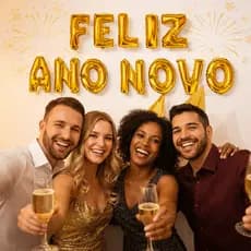 Kit 12 Balões Metalizados De 40 Cm Frase Feliz Ano Novo Decoração Moderna Sofisticada