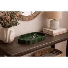 Bandeja Oval Decorativa Minimalista Porta Chave – Design Moderno