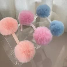 Tiara infantil  Pompom Urso - Tiara de cabelo silicone inquebrável infantil várias cores candy