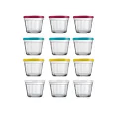 Potes tigela Americano C/ Tampa 350ml - Kit 12 Unidades