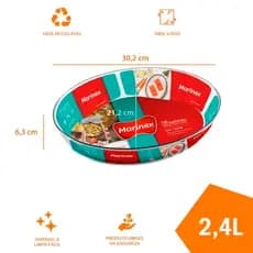 Assadeira Forma Oval Clássica Vidro Marinex 2,4 Litros travessa de vidro grande travessa de cozinha