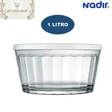 Tigela Pote Americano Com Tampa Nadir 1 Litro 1 Unidade