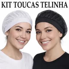 Kit Touca Telinha Lavável Unissex Uniforme Cozinha Restaurante Padaria Pizzaria