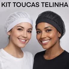 Kit Toucas Telinha Lavável Unissex Uniforme Cozinha Padaria Lanchonete Restaurante Profissional