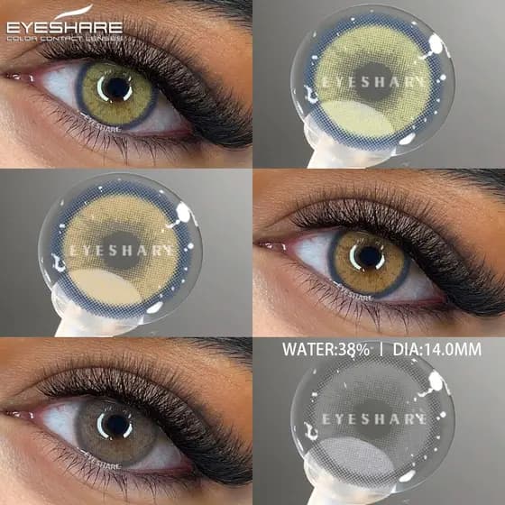 Eyeshare 2 Peças Lentes De Contato Coloridas Naturais Verdes De Alta Qualidade Com Estojo Olhos Contatos De Moda Anual