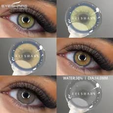 Eyeshare 2 Peças Lentes De Contato Coloridas Naturais Verdes De Alta Qualidade Com Estojo Olhos Contatos De Moda Anual