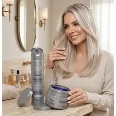 Matizador Violeta Belkit Shampoo e Mascara Desamarelador Cabelos Loiros e Com Luzes