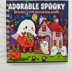 Livro de Colorir Adorable Spooky Cute Coloring Book 40 Desenhos Fofos para Colorir Infantil Adulto