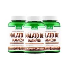 Kit 3 Malato de Magnésio Vitalab com 120 Cápsulas cada Pote