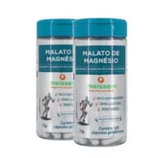 Malato De Magnésio 500mg Meissen 2 Potes de 120 Cápsulas Cada
