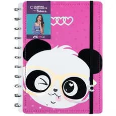 Caderno Inteligente Pandalu Glow By Luluca Tamanho Grande Capa Dura Deluxe Discos Universitário