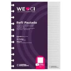 Refil Caderno Inteligente Pautado Grande 90g com 50 Folhas Ci de Disco Universitário