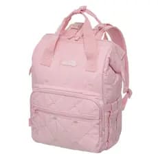 Mochila Maternidade Lilica Ripilica Bebê Menina Matelassê cor Rosa Bolso Térmico para 3 Mamadeiras