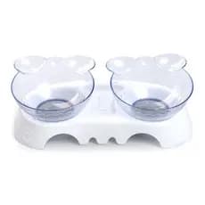 Comedouro Bebedouro Duplo Acrílico Elevado Gatos Ergonômico Barato