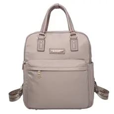 Mochila Pequena Feminina Social e para Passeio FK346 Nylon Cáqui