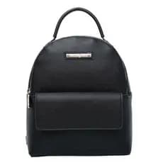Mochila Pequena Feminina Social Estilosa FK369  Cobra e Napa Preto