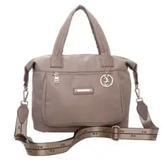 Bolsa Baú Feminina Estilosa Lisa FK345 Nylon Casual Kaki