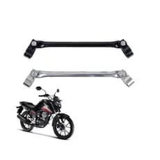 Barra Travessa Barrinha Guidão Moto Bike Preto E Prata 19cm