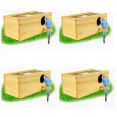 Kit Com 4 Ninhos De Periquito Australiano Madeira Pinus