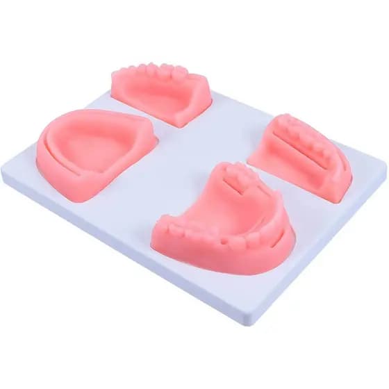 Simulador sutura para treinamento de oral e dental com 4 pecas de silicone e 1 base plastico