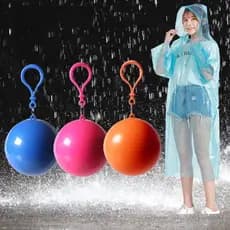 Capa Protetora De Chuva infantil menina menino com Chaveiro bola colorido portátil para mochila Adultos para levar em acampamento