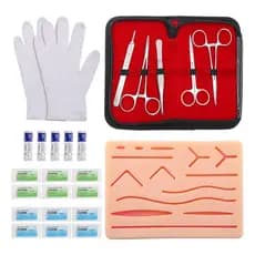 Kit com 25 pecas Simulador De Sutura Treino Com Pinça Pinca Veterinaria F