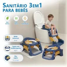 Troninho 3 em 1 Assento Redutor com Escada Antiderrapante para Desfralde Bebê Vaso Sanitário