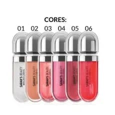 Gloss Labial Saras Beauty Brilho Intenso Hidratante Efeito Molhado Volume Natural Maquiagem Top